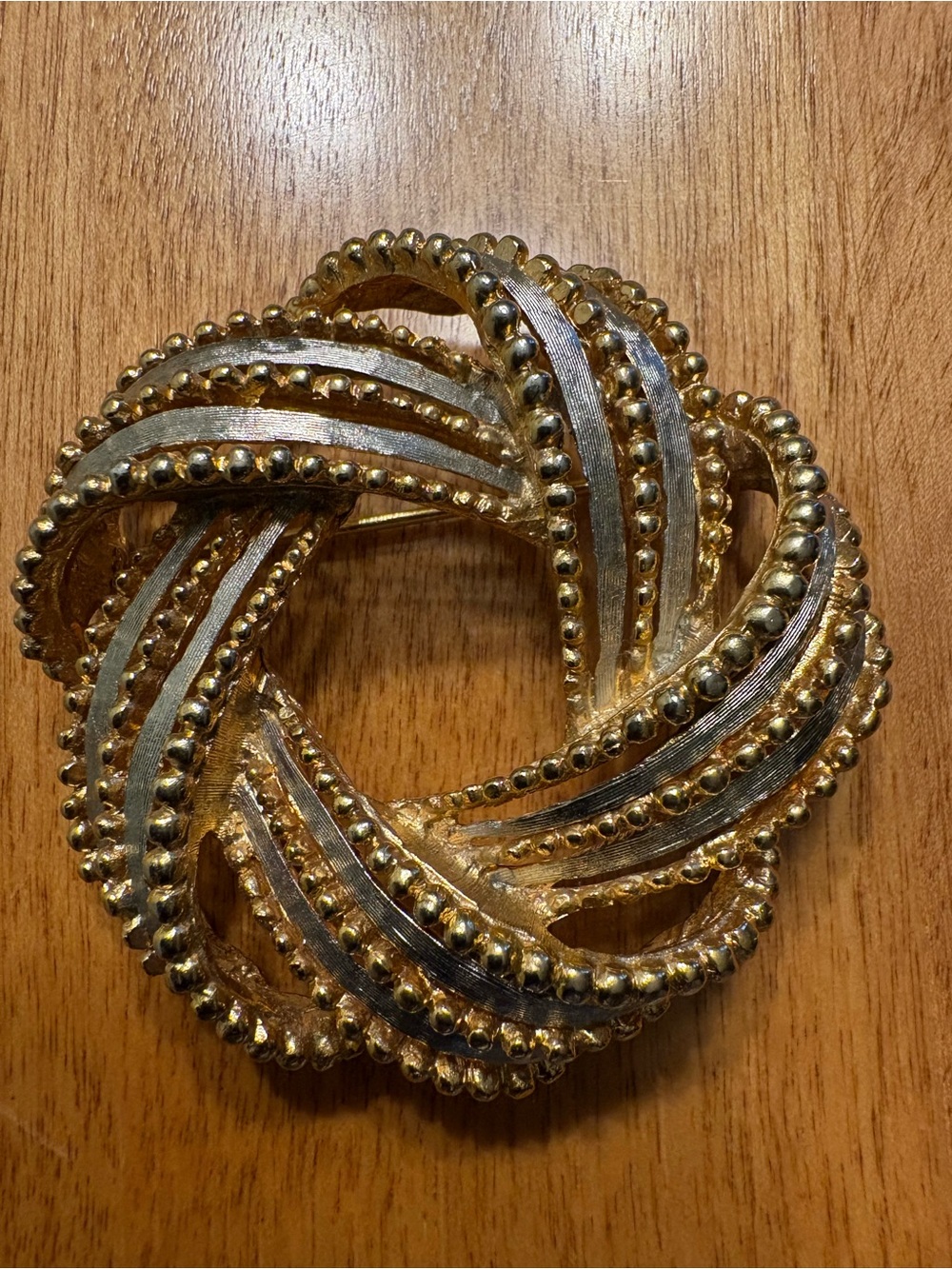 Vintage Marcel Boucher Gold/Silver Tone Round Brooch #8982P